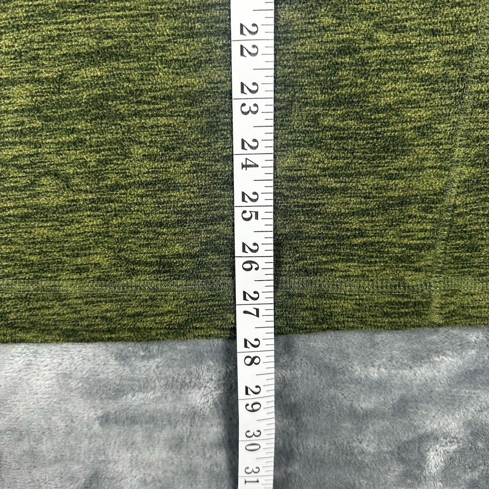 Eddie Bauer Quarter Zip Pullover Men's Large Green Heathered Fleece Jacket - Picture 4 of 16